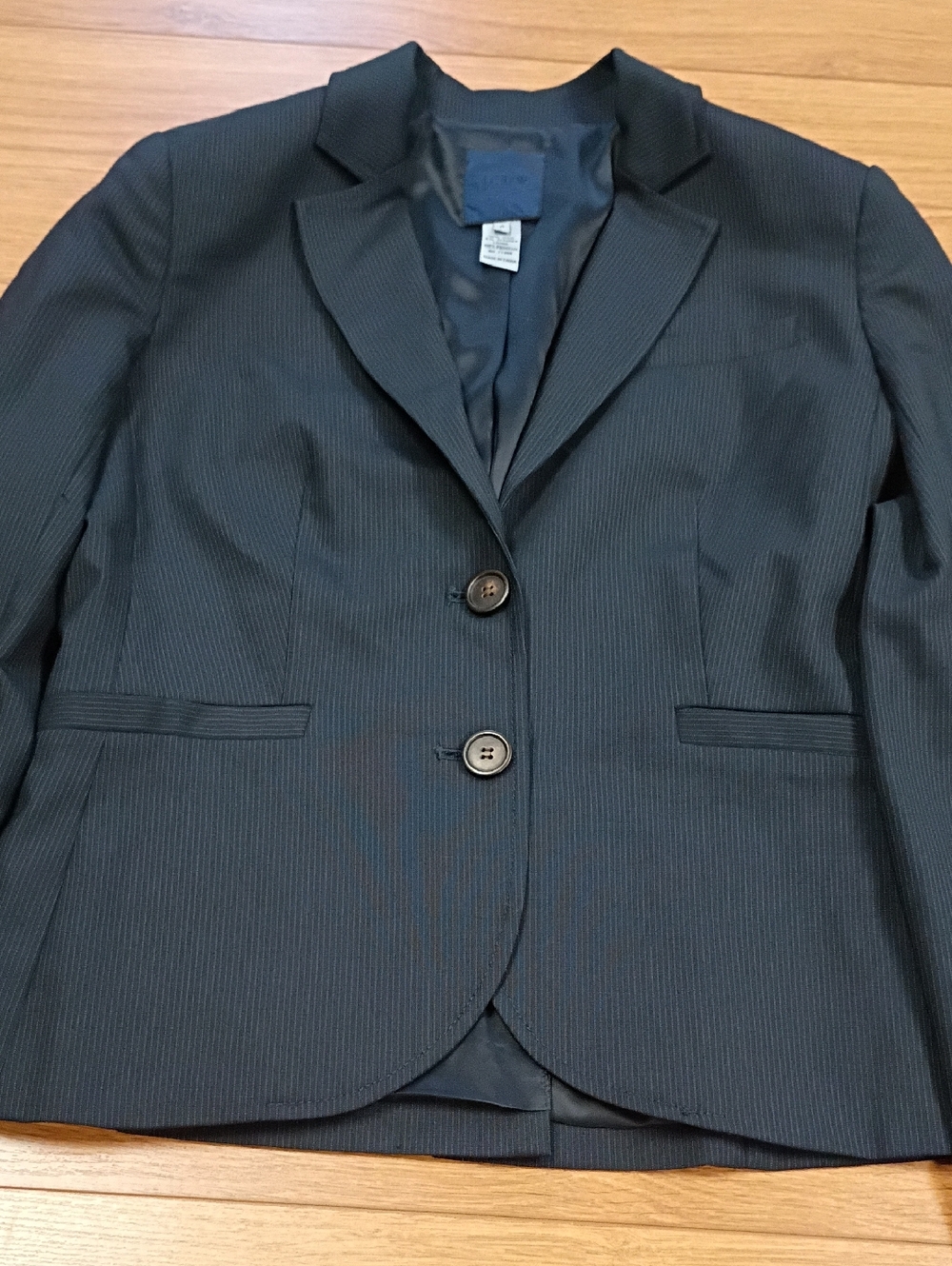 J. Crew Navy Pinstripe Women's Two-Button Blazer